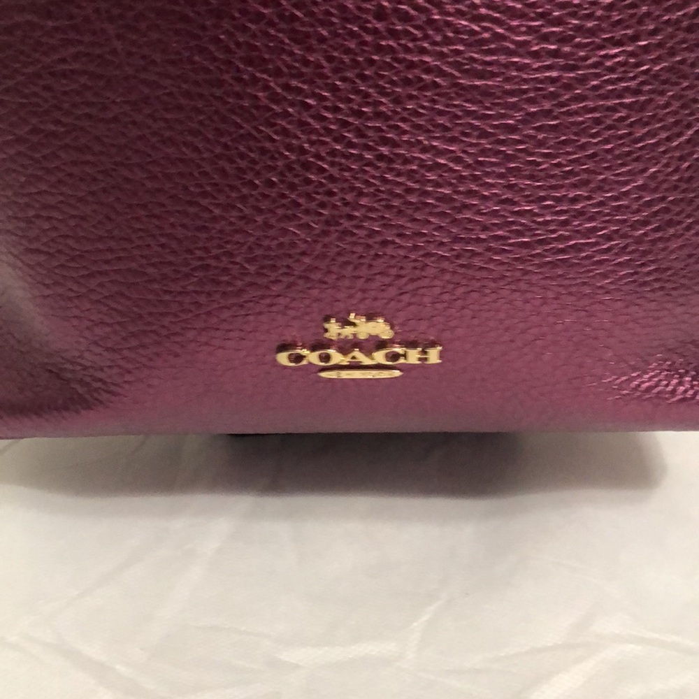 Coach Metallic Berry Pebble Leather Bag - Picture 2 of 11